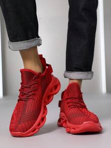 Outdoor All-Season Men's Sports Shoes, Comfortable Non-Slip Men's Casual Shoes, Lightweight Thick-Soled Men's Shoes, Couples Men's And Women's Shoes, New Design Women's Shoes, Brand Original Hiking Shoes, Arab Running Shoes, Large Size, Extra Large Size, 28-46EUR (Asymmetrical Pattern) - Red - View 4
