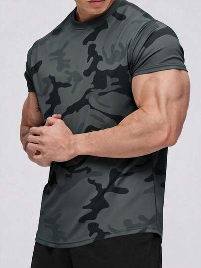 Men's Sports Outdoor Short Sleeve Fitness Running Commute T-Shirt