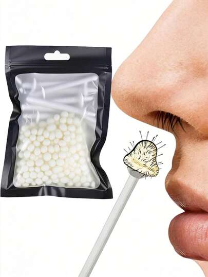 Portable Nose Hair Removal Wax Kit, 50g Wax Beans And 8pcs Wax Applicators, Unisex Beauty Tool Set