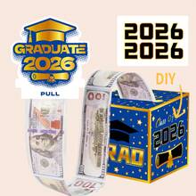 2-Pack 2026 Number Sticker Cash Gift Box, Surprise Piggy Bank, Transparent Bag Gift Suitable For Children And Adults, Includes 50 Transparent Bags - Give Cash Gifts To Loved Ones In A Fun Way - Blue - View 10