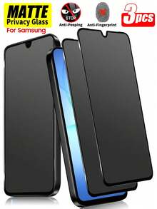 ZYONS 3片装隐私磨砂钢化玻璃屏幕保护膜，兼容三星Galaxy A17/A07/A56/A55/A54/A53/A52/A36/A35/A34/A33/A32/A26/A25/A24/A23/A22/A16/A15/A14/A13/A12/A06/A05/A04/A03/A02/S25/S24FE/S23/S22/M05/F05系列，防眩光，防偷窥，全覆盖，触感顺滑，防指纹，易于安装，防摔，游戏伴侣，顺滑润滑。 - 3件 - 查看 18