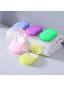 5 Boxes/100 Sheets, 10 Boxes/200 Sheets, 20 Boxes/400 Sheets, Colorful Travel Essential! Disposable Soap Sheets, Fresh And Portable, New Favorite For Hiking And Camping. Mini Soap Sheets, 5 Colors Available, Clean And Hygienic. - Multicolor - View 8