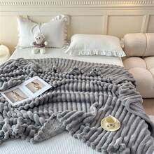 1 st vit mjuk varm fleecefilt, lämplig för säng, kontorslur, luftkonditionering, lakan - Mörkgrå - Visa 8