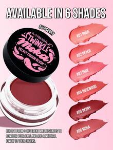 MISSLYN - 闪耀摩卡丝绒腮红膏，乳霜转粉状质地，柔滑持久，6 款色号可选，轻盈易推开，显色度高，打造自然妆效。彩妆品牌，适合女性和女孩，冬季必备，Y2K 复古风的理想之选，时尚派对必备，生日、情人节、新年等节日送礼佳品，精选色彩，纯素配方，不经动物实验。 - 5 Berry - 查看 6