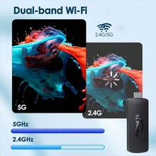 VELEC I96 D6 安卓电视棒，4K流媒体电视棒，配备1GB RAM和8GB ROM，支持2.4G/5G WiFi，附带遥控器，支持4K高清流媒体播放 - 黑色 - 查看 9