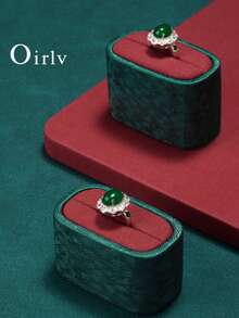 Oirlv High-End Jewelry Display Props, Luxury Necklace, Ring And Bracelet Display Cabinets, Jewelry Display Racks, Suitable For Men And Women Couple Rings, Bracelets, Necklaces And Mall Displays. - Red - View 2