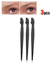 40/30/24/20/12/6/3/1pc. Eyebrow Trimmer, Multifunctional Eyebrow Trimmer, With Protective Cover, Shaver, Makeup Remover And Depilatory Device, Body Hair Remover, Exfoliating And Exfoliating Tool, Stainless Steel Eyebrow Trimmer With Precision Cover - Black - View 12