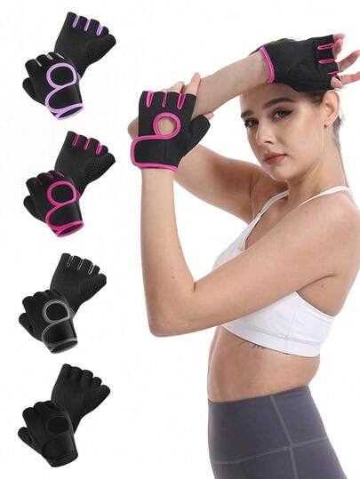 1 par de guantes de fitness de media dedos unisex, guantes de ciclismo antideslizantes y transpirables, guantes de levantamiento de pesas ultraligeros, guantes deportivos con protección de palma amortiguadora, guantes de entrenamiento en el gimnasio con protección total de la palma, adecuados para entrenamiento, fitness, ciclismo y talla grande
