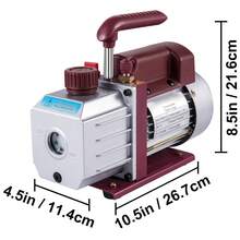 Vacuum Pump 4.5CFM Vacuum Pump HVAC Single-Stage Rotary Vane Vacuum Pump 1/3HP 5PA Ultimate Air Conditioning Refrigerant Vacuum Pump - Red - View 10