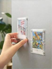 1pc/4pcs/6pcs Minimalist Multi-Functional Acrylic Magnetic Photo Frame Refrigerator Sticker, Suitable For Valentine's Day, Wedding, Birthday, Halloween Decoration - Magnetic Photo Frame - View 2