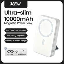 GAWFOLK Sạc dự phòng 10000mAh màu trắng kèm đế và cáp tích hợp - Trạm sạc không dây từ tính 2 trong 1, chân đế điều chỉnh được để xem rảnh tay, sạc nhanh, tương thích với Apple/Android, lý tưởng cho du lịch, bàn làm việc và đầu giường. Thích hợp cho kỳ nghỉ đông, du lịch ngoài trời/cắm trại và làm quà tặng dự phòng khẩn cấp cho gia đình, bạn bè, quà sinh nhật, quà cắm trại ngoài trời, sạc dự phòng di động sinh nhật. - Phiên bản nâng cấp có chân đế, màu trắng - Xem 11