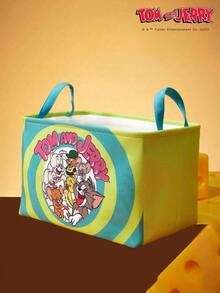 TOM & JERRY X PETSIN 1PC Pet Toy Storage Basket With A Cute Print. - Green - View 2