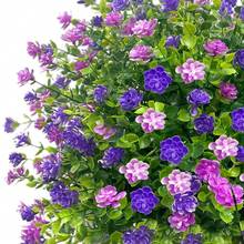 2 Pack Artificial Boxwood Topiary Ball Tree With Spikes,Outdoor UV Resistant Fake Bushes Plants Flowers,Faux Shrubs Gre1enery For Planters Yard Porch Pathway Office Spring Decor - Purple - 紫色 - 查看 6