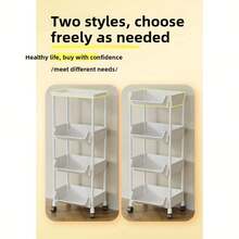 多层移动储物架，客厅/卧室置物架，移动书架，行李架 - 白色 - 查看 8