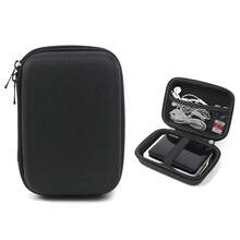 Dwuwarstwowa torba do przechowywania dysków twardych, kabel do transmisji danych, pamięć flash USB, cyfrowy organizer powerbanku, twarda obudowa EVA, odporna na wstrząsy i upadki - Czarne - Zobacz 8