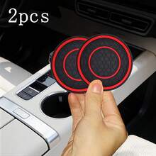 2pcs Universal Car Cup Holder Mats, Premium Rubber Cup Pads In Multiple Colors, Non-Slip Dust-Proof Easy To Clean Interior Accessories, Dedicated Cup Holder Protective Mats! Premium Rubber In Multiple Colors Available - 2pc Double-ring Mesh Anti-slip Coaster - View 14