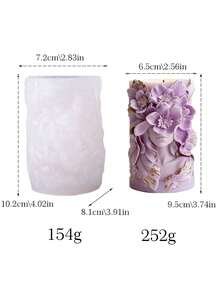 1 Silicone Mold For A Flower Side Face Art Relief Girl Candle, Featuring A Three-Dimensional Design Of The Girl's Side Face And Lily Flowers. The Texture Of The Hair And The Realistic Braided Veins Are Delicately Depicted. - Relief Portrait Candle Mold - View 13