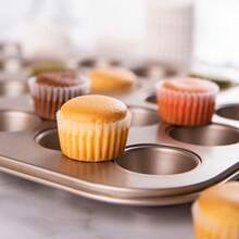 Deluxe 24 Mini Cheesecake Cup Cake Tray Non Stick Muffin Cupcake Baking Tin Pan - Rose gold - View 2
