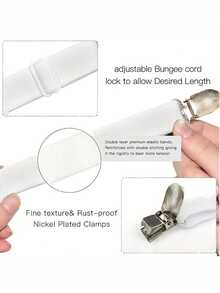 4个可调节床单夹，适用于床罩、桌布、窗帘、沙发套，防滑帐篷式床单固定器 - 彩色 - 查看 6