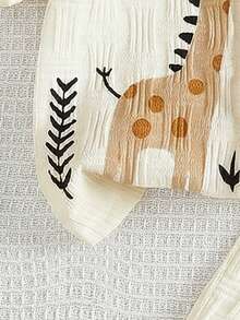 2pcs Baby Boy Textured Cute Cartoon Print Shirt And Shorts Street Fashion Children Set - Apricot - View 4