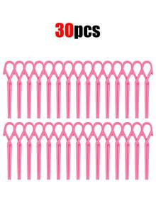 100/80/70/60/50个装防漏指甲油保护夹（带罐），指甲夹，抛光防漏美甲防染色保护夹，防漏指甲修剪工具，亚克力凝胶延长贴，指甲模具夹，自制法式美甲工具配件。（30/20/10/1个） - 粉色 - 查看 6