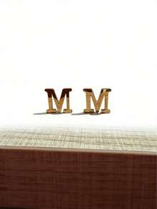 1 Pair A-Z 26 English Letter Stainless Steel Cufflinks, Men's Fashion French Cufflinks, Suitable For Wedding, Birthday, Business, Daily Wear, Gold, Silver, Cross-Border Supply Gold 26 Smooth Metal Stainless Steel Cufflinks Wholesale For Men's Dress Shirts - Yellow Gold - View 39