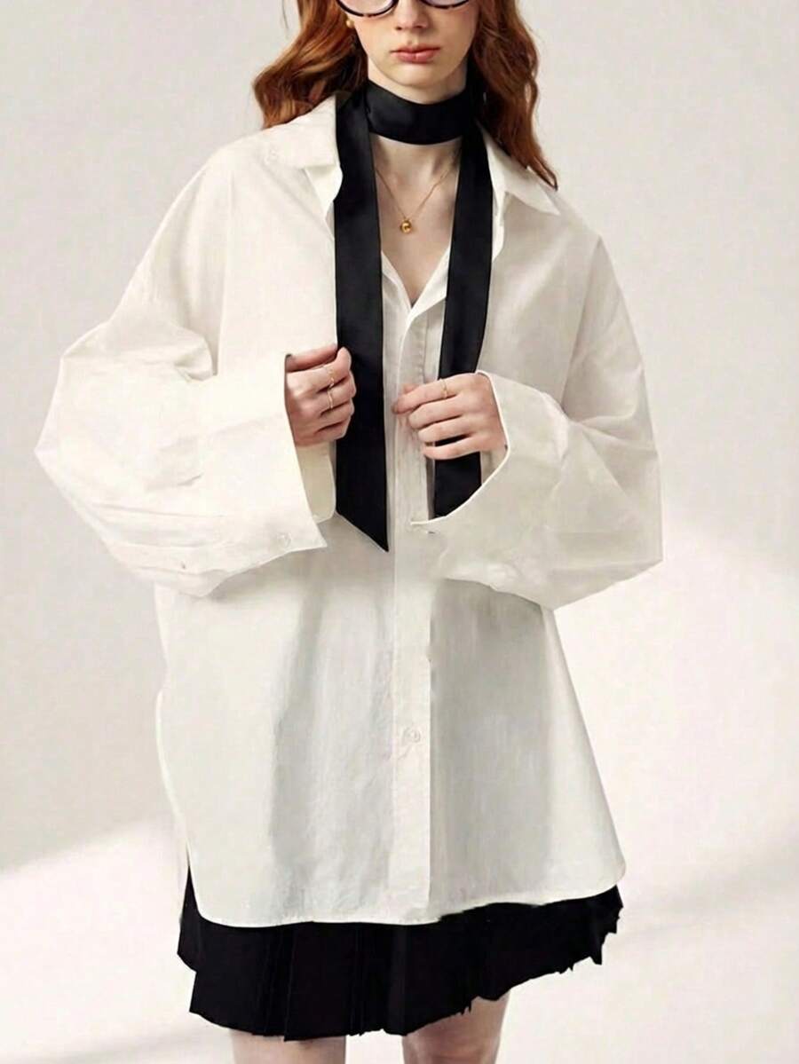 1 pieza Bufanda de mujer de unicolor, adecuada como chal, accesorio para la cintura, bufanda larga para viajes, exteriores y uso diario - Multicolor - Ver 1