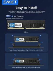 16GB/8GB DDR4 Desktop Memory, High-Performance 3000MHz/2666MHz, UDIMM 288-Pin, Compatible With Intel And AMD Ryzen, No XMP Support - Black - View 8
