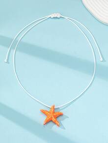 1 Pc Summer Vacation Sea Beach Starfish Pendant Necklace For Women - Multicolor - View 17