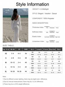 Women's Long Sleeve Hollow Out Swimsuit Cover Up, Elegant Bohemian Style Beach Vacation Dress, V-Neck - Blue - View 5