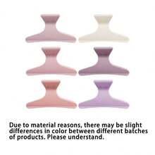 6pcs Professional Salon Hair Clips - Matte Finish Colorful Butterfly Clips, Suitable For Styling, Partitioning And Coloring Summer, Claw Clip Fall Winter Hair Accessories For Women For Vacation Outfits Woman - Multicolor - View 11