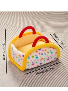 猫窝，四季通用狗窝，半封闭式睡眠窝，与宠物汽车垫配套使用，狗窝 - 彩色 - 查看 3