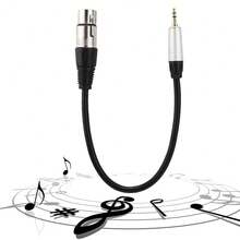 Stereo 3.5mm Male to XLR Female Audio Cable Converter 3.5mm Apapter 0.3m Length - Negro - Ver 7
