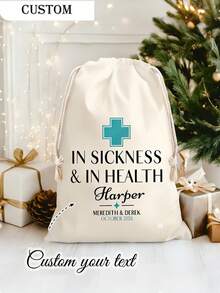 Bolsas de regalo personalizadas, En la salud y en la enfermedad, Bolsas de kit de recuperación de boda, Bolsas de favor de resaca de boda personalizadas, Kit de recuperación en salud-Kit de resaca-Regalos de boda-Favor de despedida de soltera-Kits de recuperación-Bolsa de bienvenida a la boda, Un regalo personalizado imprescindible con opciones de nombre personalizado - Multicolor - Ver 1