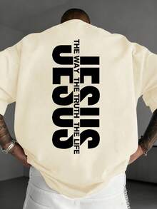 Zrgoth 男士休闲百搭简约美式风格英文标语元素短袖T恤 - 杏色 - 查看 2