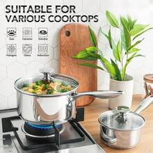 Stainless Steel Saucepan Set 1Qt & 2Qt, Premium German Technology Sauce Pans 2 Piece, 18/10 Stainless Steel Sauce Pan Set, Induction Compatible - 1QT+2QT - 查看 4