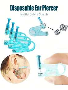 Kit de perforación de pendientes, que incluye pendientes, pistola de perforación de pendientes antialérgica, adecuado para la perforación de pendientes DIY en casa. - Multicolor - Ver 4