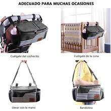 carrito organizadorMOSU Organizador de Cochecito Organizador Universal para Cochecito con Portavasos Bolsa para Teléfono y Correa para el Hombro Capacidad para Pañales Juguetes y Snacks - - como en la foto - Ver 4