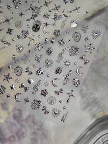 1pc 5D Metal Nail Stickers, Dark Nail Stickers, Gothic Strawberry Nail Stickers, Stickers, DIY Nail Accessories - Multicolor - View 3