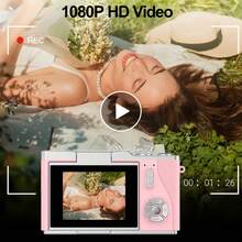 Máy ảnh kỹ thuật số cầm tay, máy ảnh kỹ thuật số chụp ảnh lật 180°, máy ảnh kỹ thuật số zoom 8X, camera độ phân giải cao 48MP với tự động lấy nét, chống rung, phù hợp cho người mới bắt đầu và người lớn, máy ảnh kỹ thuật số HD (pin sạc 800mAh) - Nhiều màu - Xem 7