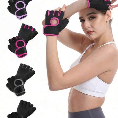 1 đôi găng tay thể thao hở ngón unisex, găng tay đạp xe chống trượt thoáng khí, găng tay nâng tạ siêu nhẹ, găng tay thể thao bảo vệ lòng bàn tay giảm sốc, găng tay tập luyện bảo vệ toàn bộ lòng bàn tay, thích hợp cho tập luyện, thể dục, đạp xe và nhiều hoạt động khác.