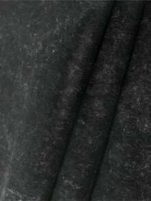 Vintage Washed T-Shirt Double Sided Printed (230g Pure Cotton T-Shirt), Intricate Spade A Poker Pattern Print, Comfortable, Fashionable T-Shirt, Street Style Cotton - 黑色 - 查看 6