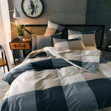 Queen Comforter Set Lightweight Modern Style Checkered Pattern Comforter For Boys Men, 1 Geometric Comforter And 2 Pillow Shams, All SeasonQueen Size - Queen00Checkered - View 7