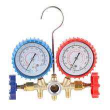 AC Manifold Gauge Set R134A HVAC AC Refrigeration Kit Corrosion Resistant Brass R12 R22 R502 - Juego de manómetros para colector de CA - Ver 7