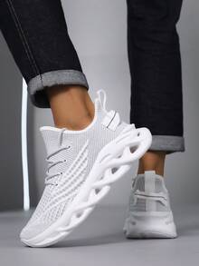 Outdoor All-Season Men's Sports Shoes, Comfortable Non-Slip Men's Casual Shoes, Lightweight Thick-Soled Men's Shoes, Couples Men's And Women's Shoes, New Design Women's Shoes, Brand Original Hiking Shoes, Arab Running Shoes, Large Size, Extra Large Size, 28-46EUR (Asymmetrical Pattern) - White - View 6