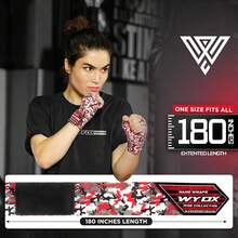 Vendas de Boxeo Guantes Interiores, elásticas, con Lazo para el Pulgar, Estilo Mexicano, para Debajo de los Mitones - Malla Roja - Ver 5