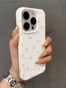 1个米色皮革纹理手机壳，饰有星星、蕾丝和蝴蝶结图案，TPU材质，适合作为节日礼物，兼容苹果iPhone Xs/Xs Max/Xr/11/12/13/14/15/16 Pro/Pro Max/14/15/16 Plus/17，男女通用 - 彩色 - 查看 2