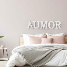 White Wooden Lettering, 25.4 Cm, Unpainted, Vertical Letters, Decorative Letters, Wall Decoration For Family Party Projects, Home Table Decoration, Wedding Photography - 1PC - Xem 6