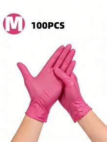 100/50/4pcs Disposable Nitrile Gloves, Black, Bright Pink - Latex & Powder Free, Suitable For Tattoo, Nail Salon, Cleaning, Nail Art Tools, Back To School, Kitchen, Bathroom Cleaning (Bagged) - Multicolor - View 14