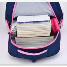 1个适合3-9岁儿童的男女通用学生背包，2个主隔层，2个带拉链的侧袋，科学的分层设计。时尚款式，可调节肩带和拉链封口，可调节胸带防止肩带滑落。四面高可见度反光材料，确保夜间安全。 - 書包 - 查看 4